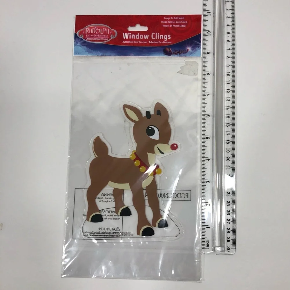 Rudolph the Red Nosed Reindeer Window Clings NIP